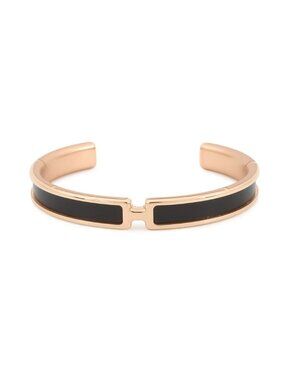 Hermes Bracelet Olympe Black Pink Gold T2 Bangle